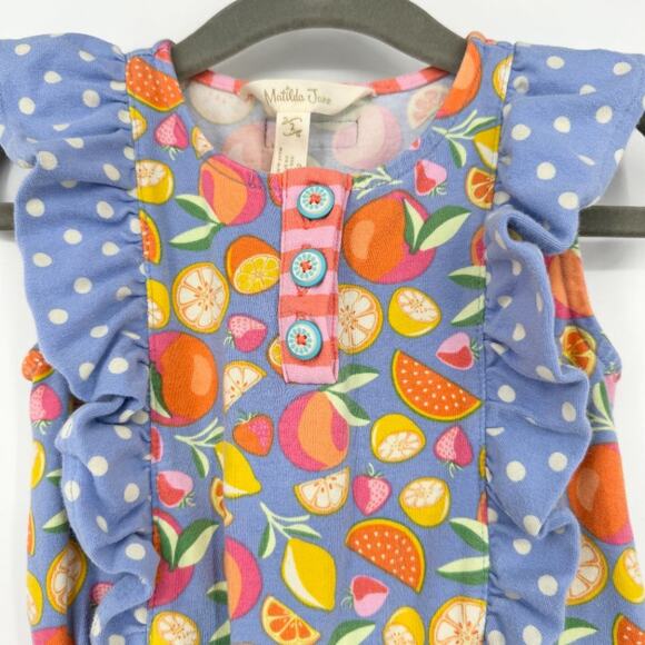 Matilda Jane Girl's Tutti Fruity Fruits Romper Size 2 - Picture 3 of 8